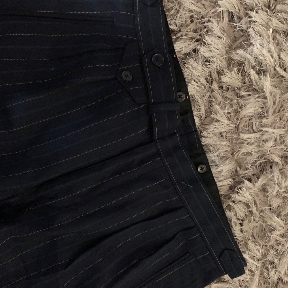 Ladies DOUBLE RL pinstripe wool trouser